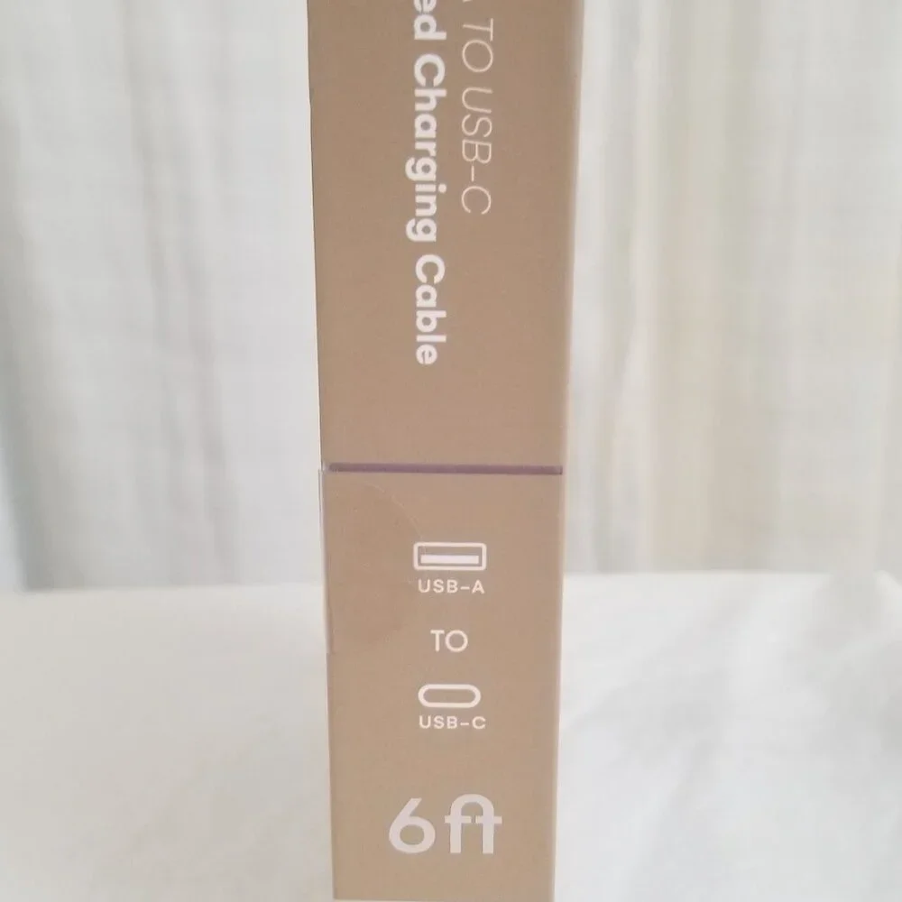 Artikl Charge & Sync Braided Charging Cable 6f USB-A to UBC-C 3X Color Peach